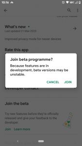 Beta opt in step 2