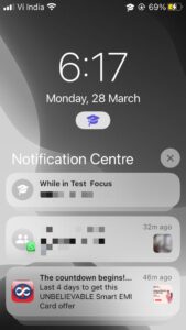 iOS Focus profile notifications collapsed